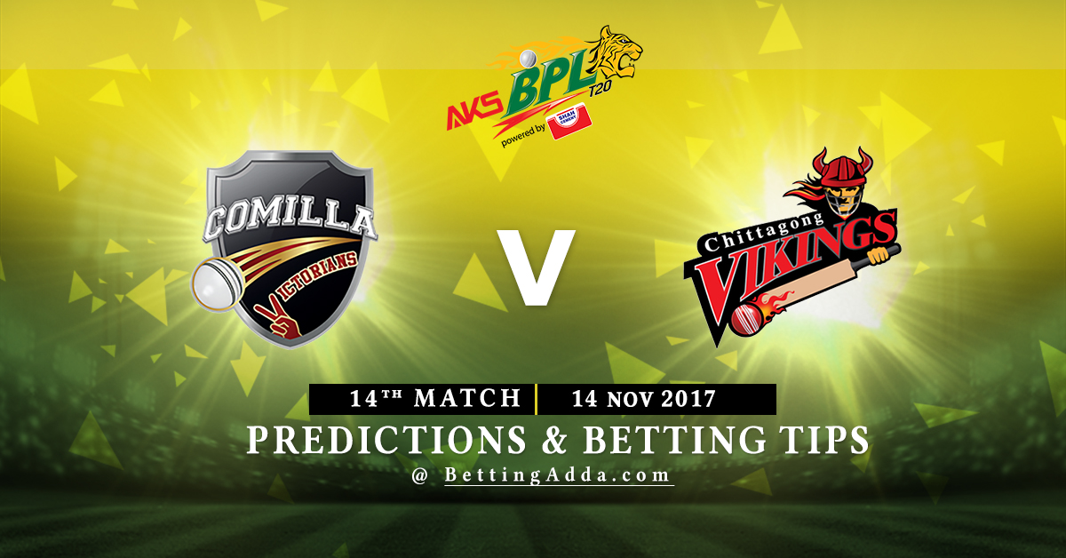 Comilla Victorians vs Chittagong Vikings 14th Match Prediction, Betting Tips & Preview