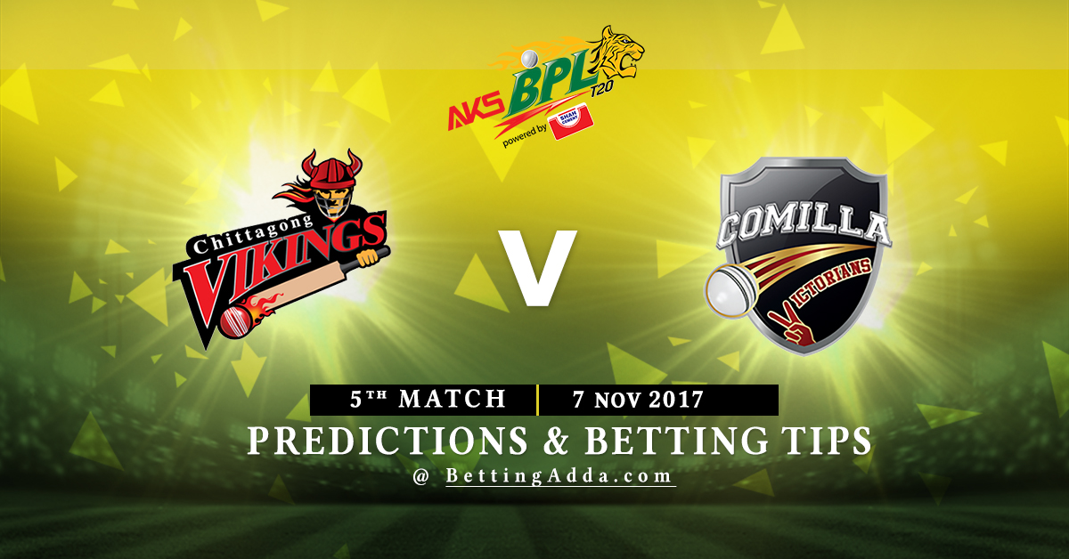 Chittagong Vikings vs Comilla Victorians 5th Match Prediction, Betting Tips & Preview