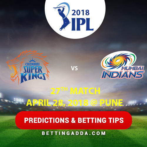 Chennai Super Kings vs Mumbai Indians 27th Match Prediction, Betting Tips & Preview