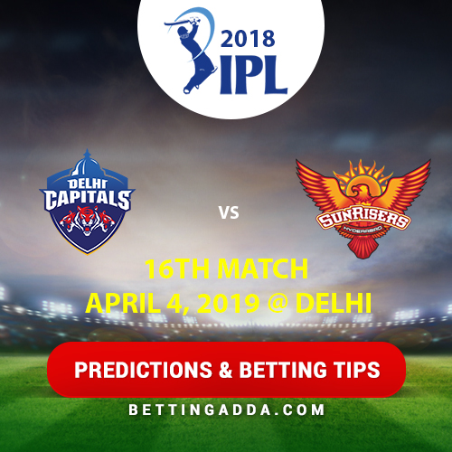 Delhi Capitals vs Sunrisers Hyderabad 16th Match Prediction, Betting Tips & Preview