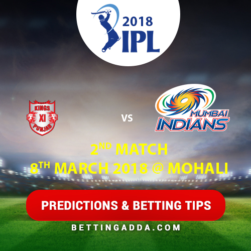 Kings XI Punjab vs Delhi Daredevils 2nd Match Prediction, Betting Tips & Preview