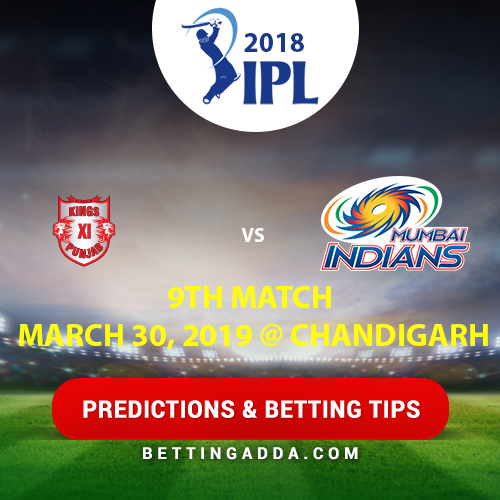 Kings XI Punjab vs Mumbai Indians 9th Match Prediction, Betting Tips & Preview