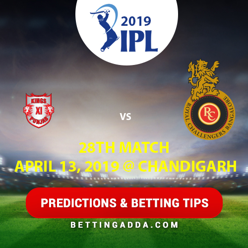 Kings XI Punjab vs Royal Challengers Bangalore 28th Match Prediction, Betting Tips & Preview