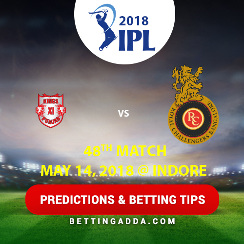 Kings XI Punjab vs Royal Challengers Bangalore 48th Match Prediction, Betting Tips & Preview