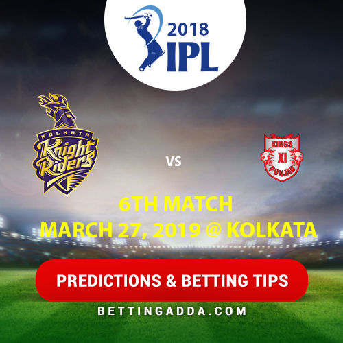 Kolkata Knight Riders vs Kings XI Punjab 6th Match Prediction, Betting Tips & Preview