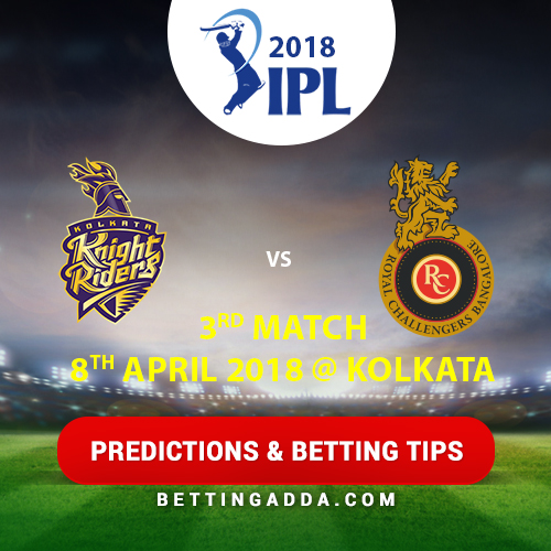 Kolkata Knight Riders vs Royal Challengers Bangalore 3rd Match Prediction, Betting Tips & Preview