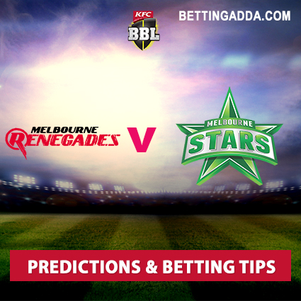 Melbourne Renegades vs Melbourne Stars 19th Match Prediction, Betting Tips & Preview
