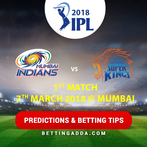 Mumbai Indians vs CSK 1st Match Prediction, Betting Tips & Preview