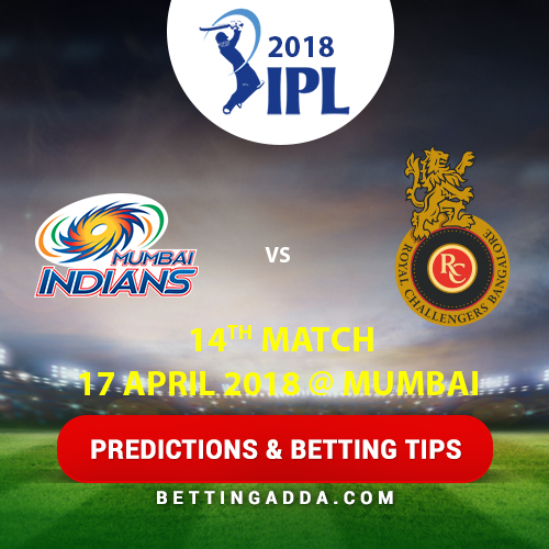 Mumbai Indians vs Royal Challengers Bangalore 14th Match Prediction, Betting Tips & Preview