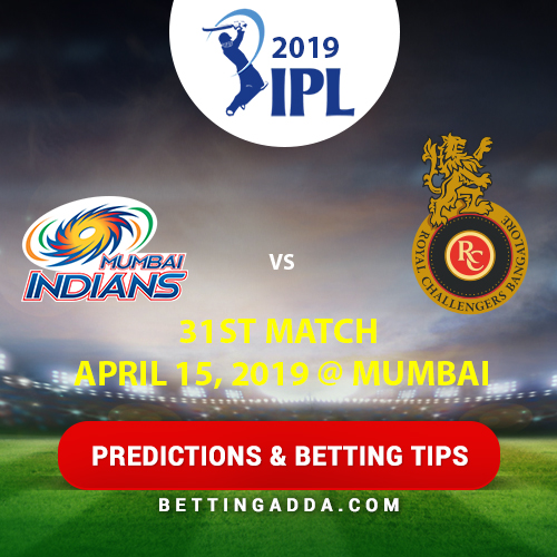 Mumbai Indians vs Royal Challengers Bangalore 31st Match Prediction, Betting Tips & Preview
