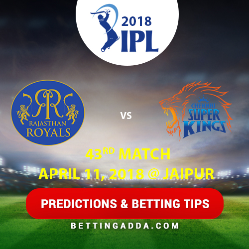 Rajasthan Royals vs Chennai Super Kings 43rd Match Prediction, Betting Tips & Preview