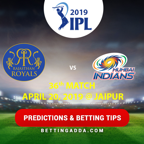 Rajasthan Royals vs Mumbai Indians 36th Match Prediction, Betting Tips & Preview