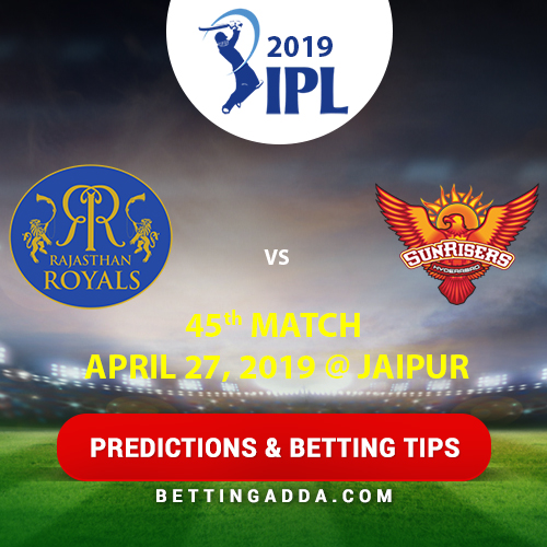 Rajasthan Royals vs Sunrisers Hyderabad 45th Match Prediction, Betting Tips & Preview