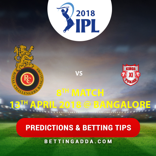 Royal Challengers Bangalore vs Kings XI Punjab 8th Match Prediction, Betting Tips & Preview