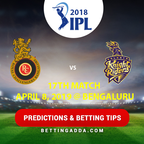 Royal Challengers Bangalore vs Kolkata Knight Riders 17th Match Prediction, Betting Tips & Preview