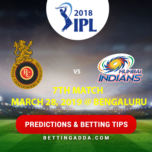 Royal Challengers Bangalore vs Mumbai Indians 7th Match Prediction, Betting Tips & Preview