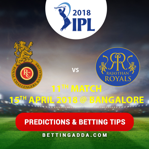Royal Challengers Bangalore vs Rajasthan Royals 11th Match Prediction, Betting Tips & Preview