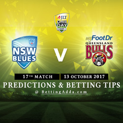 JLT Cup 2017 New South Wales v Queensland 17th Match Prediction and Betting Tips