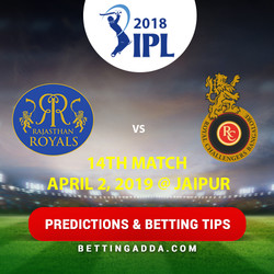Rajasthan Royals vs Royal Challengers Bangalore 14th Match Prediction Betting Tips Preview