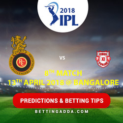Royal Challengers Bangalore vs Kings XI Punjab 8th Match Prediction Betting Tips Preview