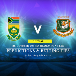 South Africa v Bangladesh 1st T20I 26 October 2017 Bloemfontein Predictions and Betting Tips