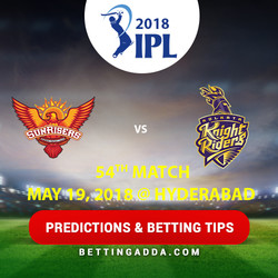 Sunrisers Hyderabad vs Kolkata Knight Riders 54th Match Prediction Betting Tips Preview