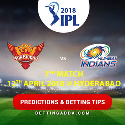 Sunrisers Hyderabad vs Mumbai Indians 7th Match Prediction Betting Tips Preview