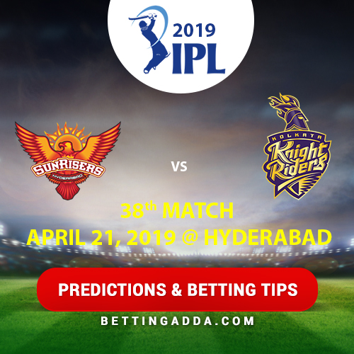 Sunrisers Hyderabad vs Kolkata Knight Riders 38th Match Prediction, Betting Tips & Preview