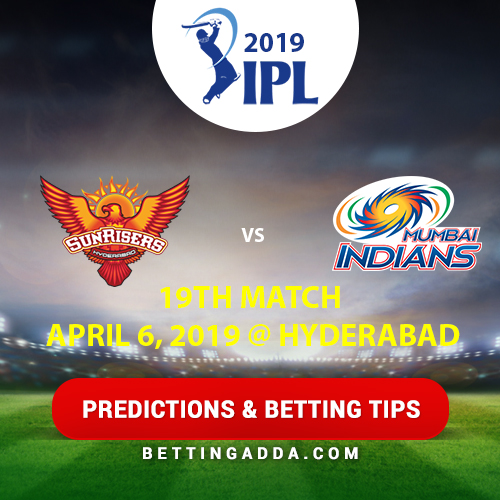 Sunrisers Hyderabad vs Mumbai Indians 19th Match Prediction, Betting Tips & Preview