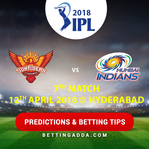 Sunrisers Hyderabad vs Mumbai Indians 7th Match Prediction, Betting Tips & Preview
