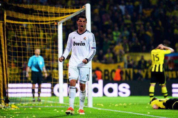 Ronaldo Celebrates his team's only goal at Westfalenstadion last season.