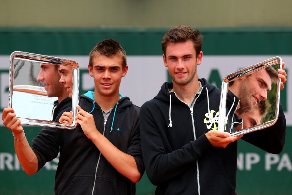 Bonzi and Halys with Roland Garros 2014 trophy