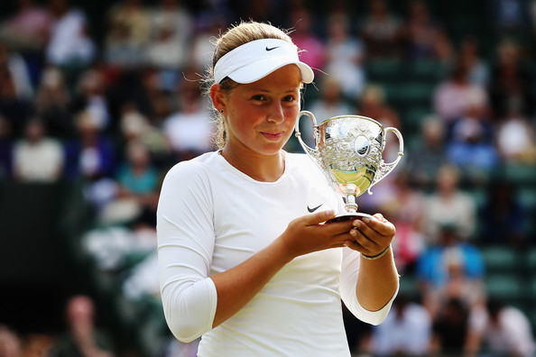 Jelena Ostapenko Wimbledon 2014 trophy