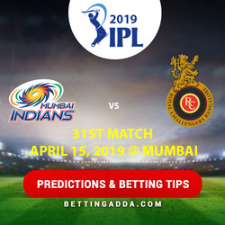 Mumbai Indians vs Royal Challengers Bangalore 31st Match Prediction Betting Tips Preview