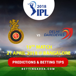 Royal Challengers Bangalore vs Delhi Daredevils 19th Match Prediction Betting Tips Preview
