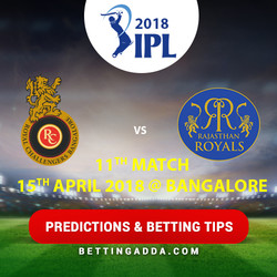 Royal Challengers Bangalore vs Rajasthan Royals 11th Match Prediction Betting Tips Preview