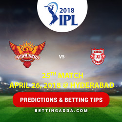 Sunrisers Hyderabad vs Kings XI Punjab 25th Match Prediction Betting Tips Preview