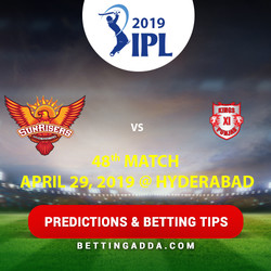 Sunrisers Hyderabad vs Kings XI Punjab 48th Match Prediction Betting Tips Preview